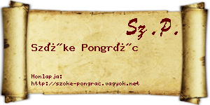 Szőke Pongrác névjegykártya